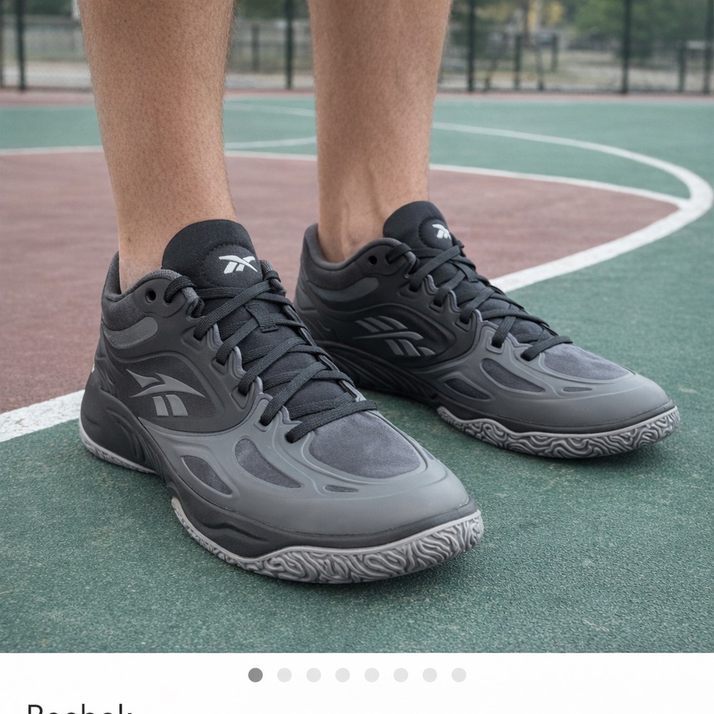 Reebok Enginea Black and Gray Athletic Shoes for basketball